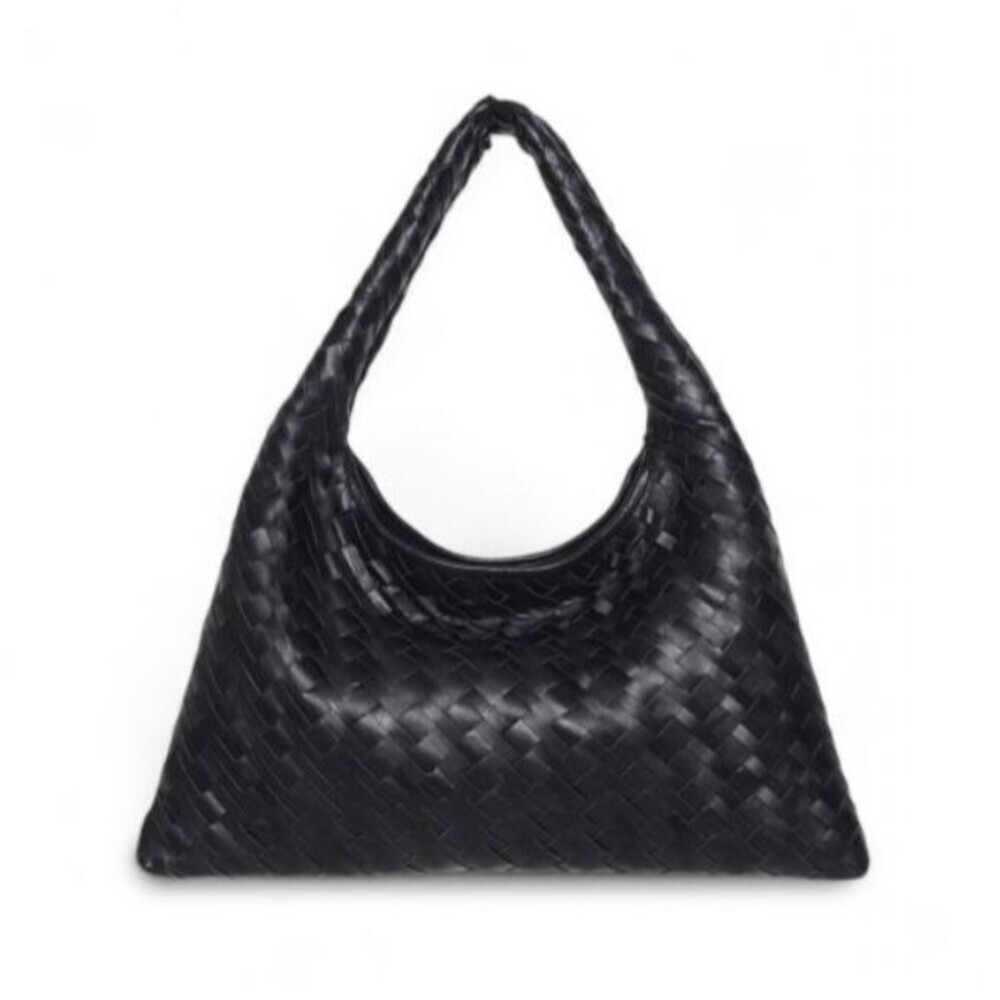 Walter Baker NEW NWT Margaux Black Soft Woven Vegan Leather Shoulder Handbag